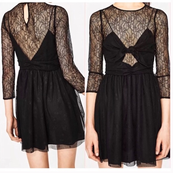 Zara Lace mesh dress NWT - Picture 2 of 4